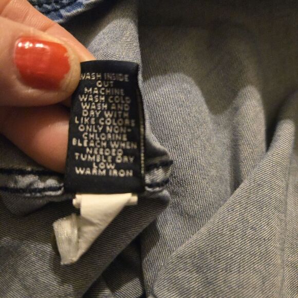 Banana Republic Small Blue Chambray Denim Button Down Cotton Casual Wardrobe... - Picture 5 of 7